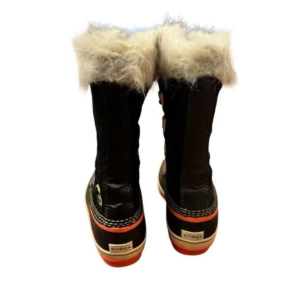 Sorel Joan of Arctic Apres Ski Boots Black Suede Youth Size 5 or Women’s Size 7